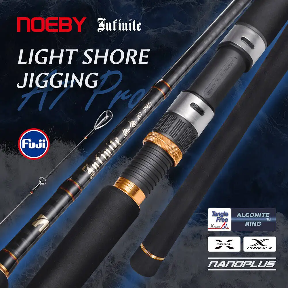 NOEBY Light Shore Caña jigging con guías Fuji lanzamiento largo