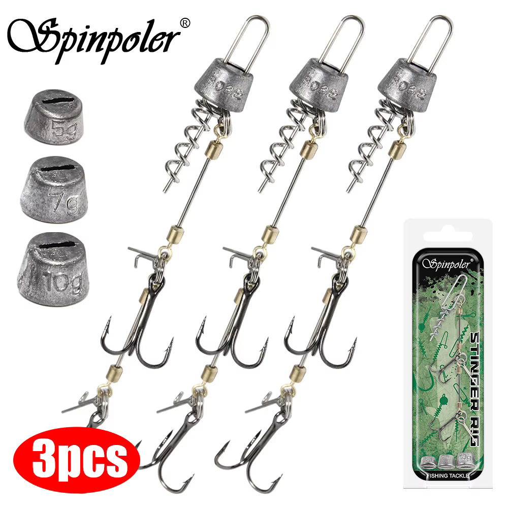 Soportes para Vinilo con Anzuelos Triples – Acero Inoxidable para Lubina y Lucio - imagen 3
