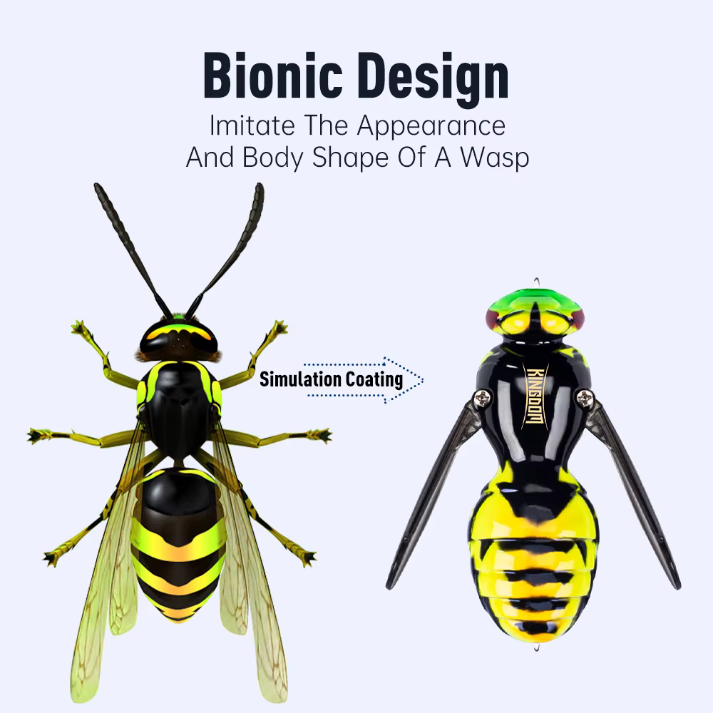 Kingdom Wasp Crawl Bait Señuelo duro flotante tipo insecto - imagen 3