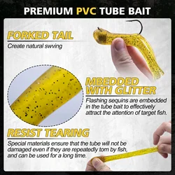 Señuelo Tube Goture con cabeza plomada y anzuelo para lubina