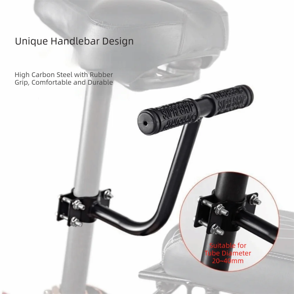 Asiento trasero bicicleta infantil negro con respaldo y reposabrazos - imagen 3