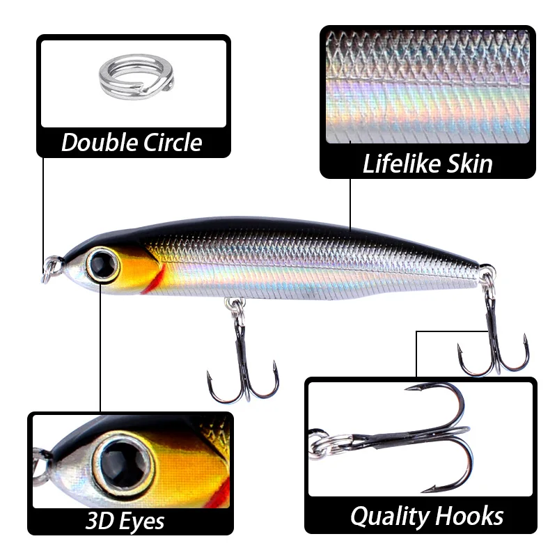 Señuelo lápiz hundiéndose oscilante para pesca de carpa - imagen 4