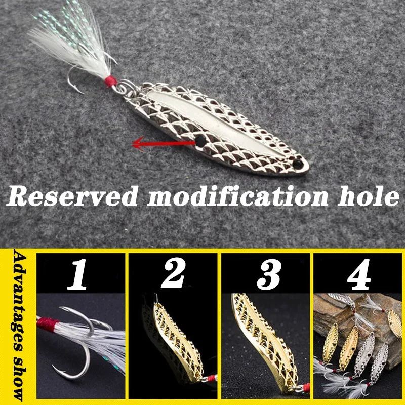 Señuelo cuchara giratoria de metal con lentejuelas para trucha - imagen 4