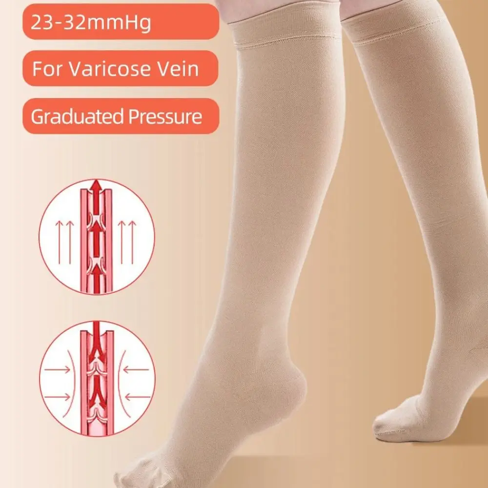 Calcetines de compresión de nailon y spandex transpirables