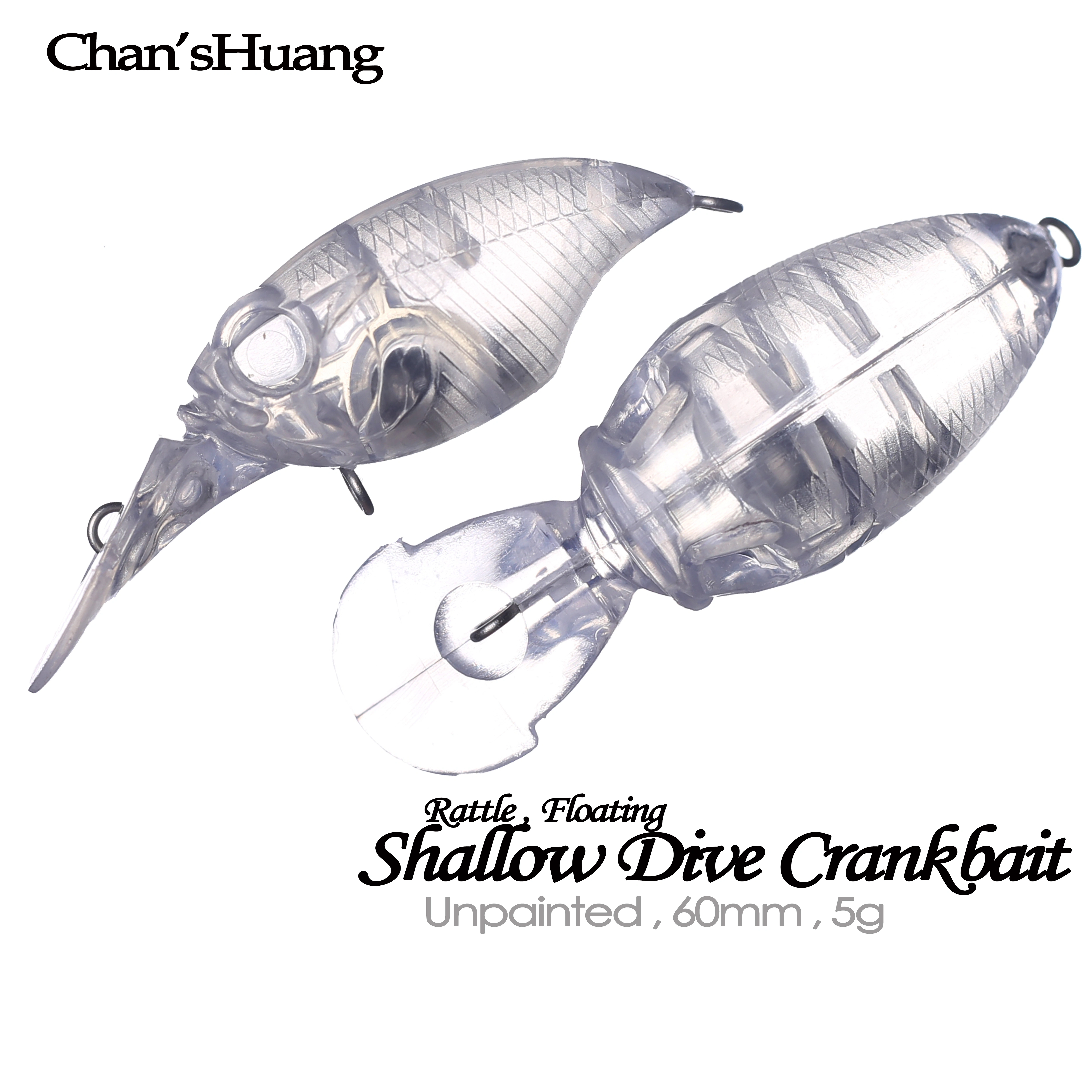 Crankbait Chan'sHuang flotante 60mm 5g – Blanco artesanal