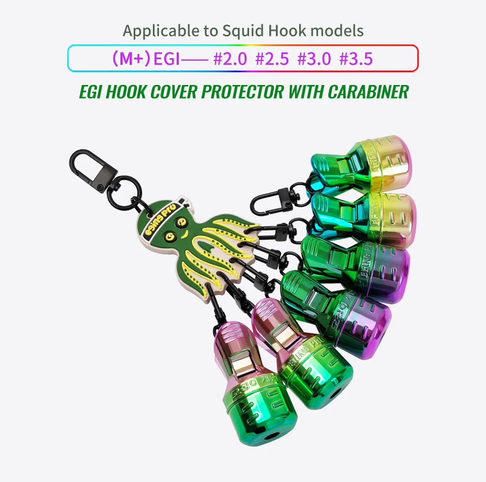 Kit protector de jigs de calamar con colores vibrantes