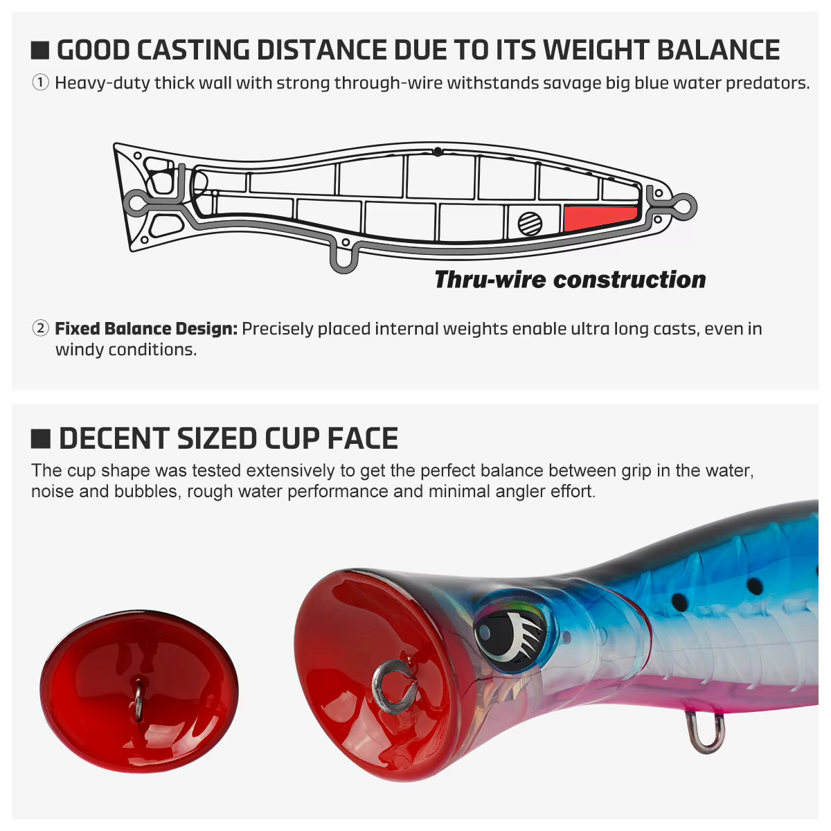 Noeby Blooper 140mm – Popper de superficie con armadura de cristal - imagen 5