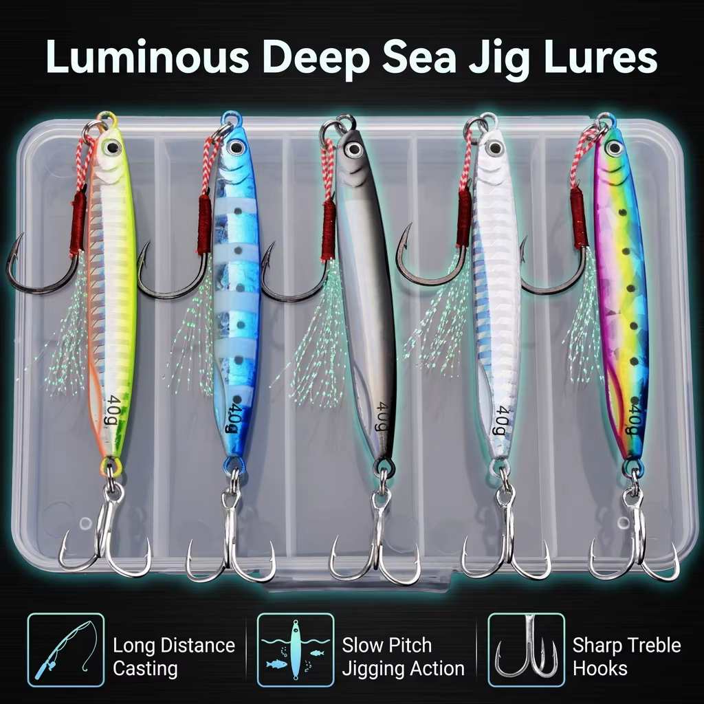 Jig Slow Pitch Luminoso – Señuelo Vertical para Pesca en Mar - imagen 5