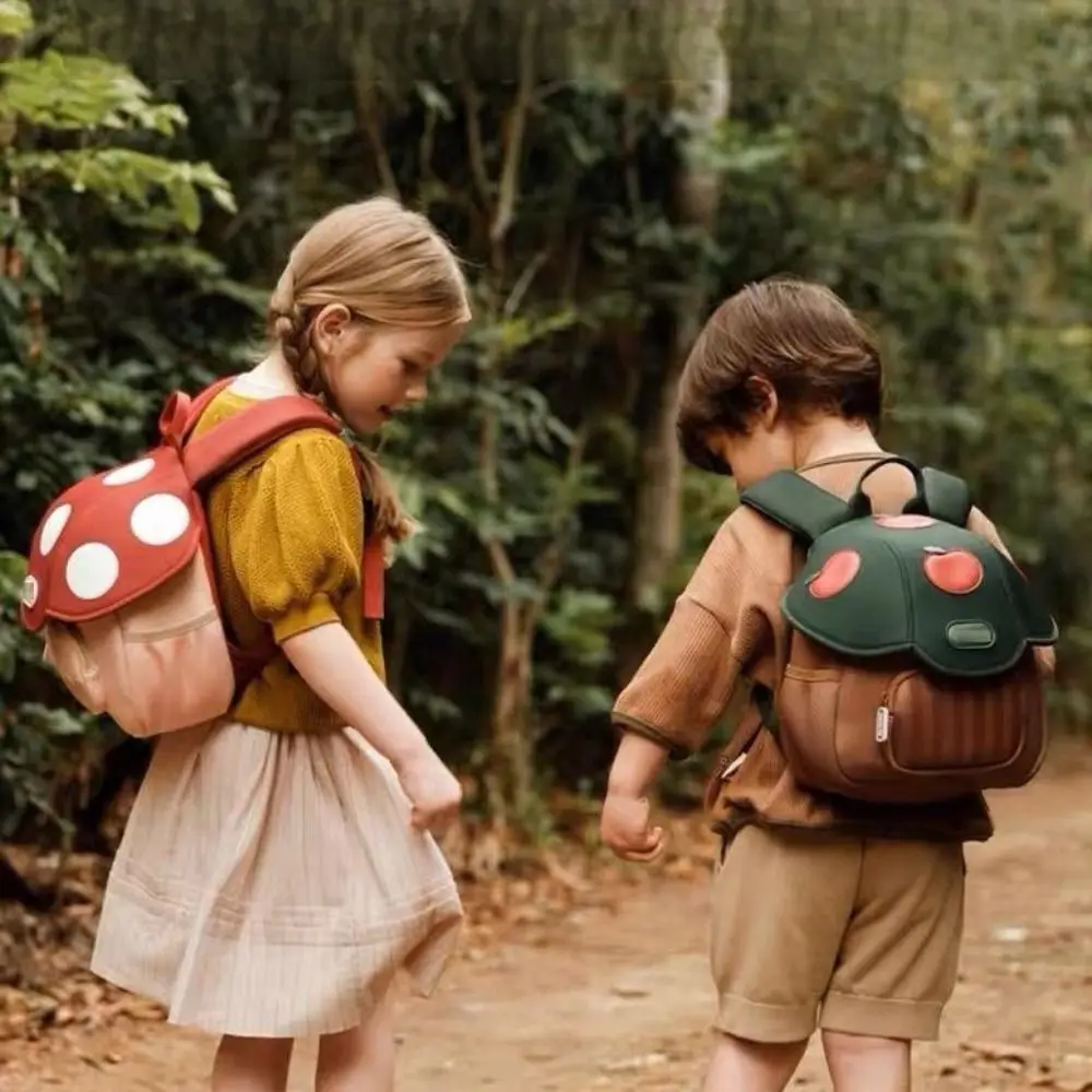 Mochila escolar infantil de PU con diseño de hongo - imagen 4