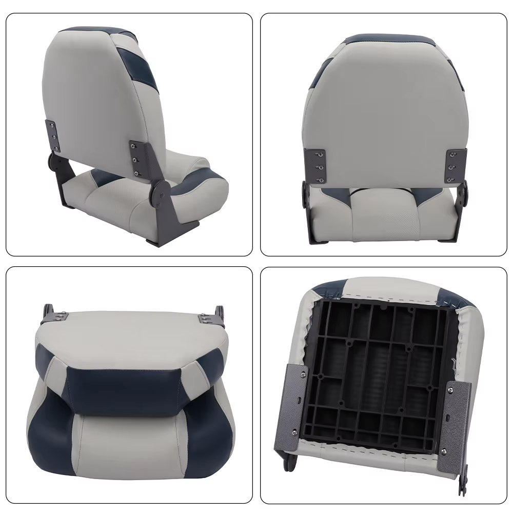 Silla de pesca para barco plegable impermeable con respaldo alto - imagen 2