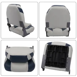 Silla de pesca para barco plegable impermeable con respaldo alto
