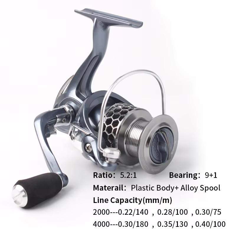Kawa Carrete Spinning Hawk 9+1 - Cuerpo de grafito y rodamientos - imagen 5