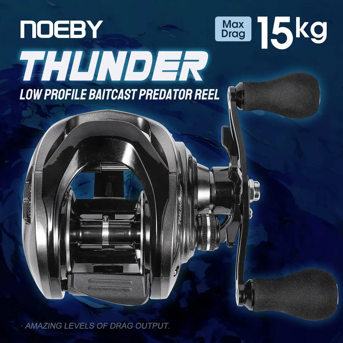 Carrete de pesca Noeby de perfil bajo con freno magnético