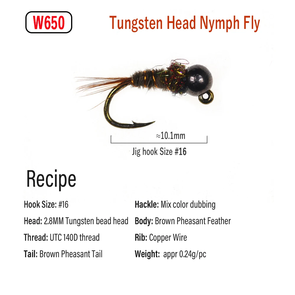 Ninfa artificial Beadhead WIFREO – Jig Head para trucha arco iris - imagen 2