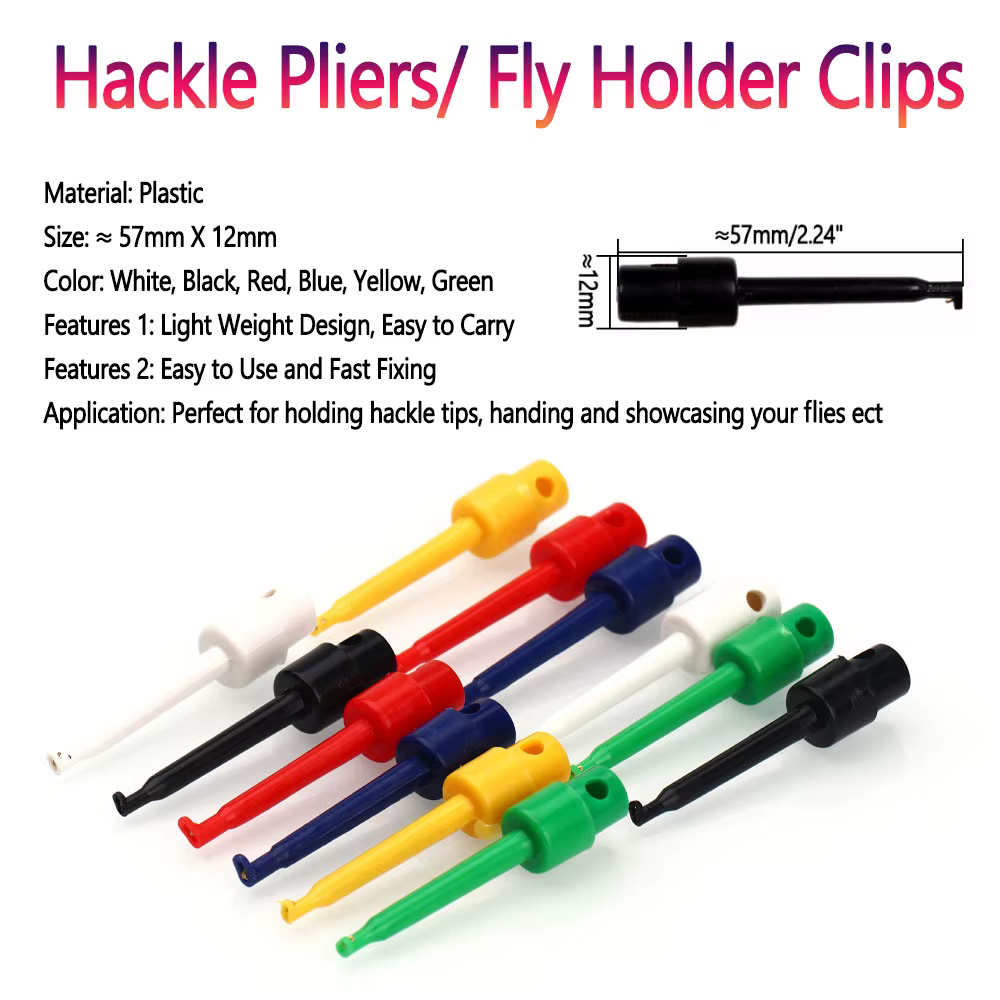 Bimoo Hackle Clips - Alicates de punta larga para atado de moscas - imagen 4