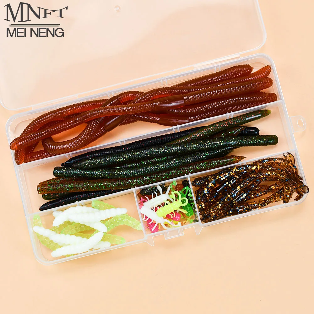 Señuelos de vinilo biónico con gusanos, camarones y larvas para lubina - imagen 4
