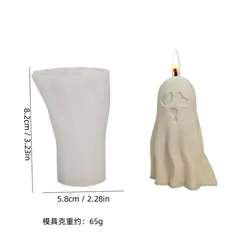 Molde de silicona 3D para velas de calabaza fantasma en Halloween