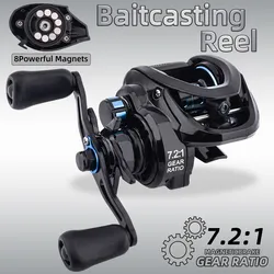 Carrete Baitcasting Ligero de Aluminio 8 kg Arrastre – 7.2:1 5+1BB