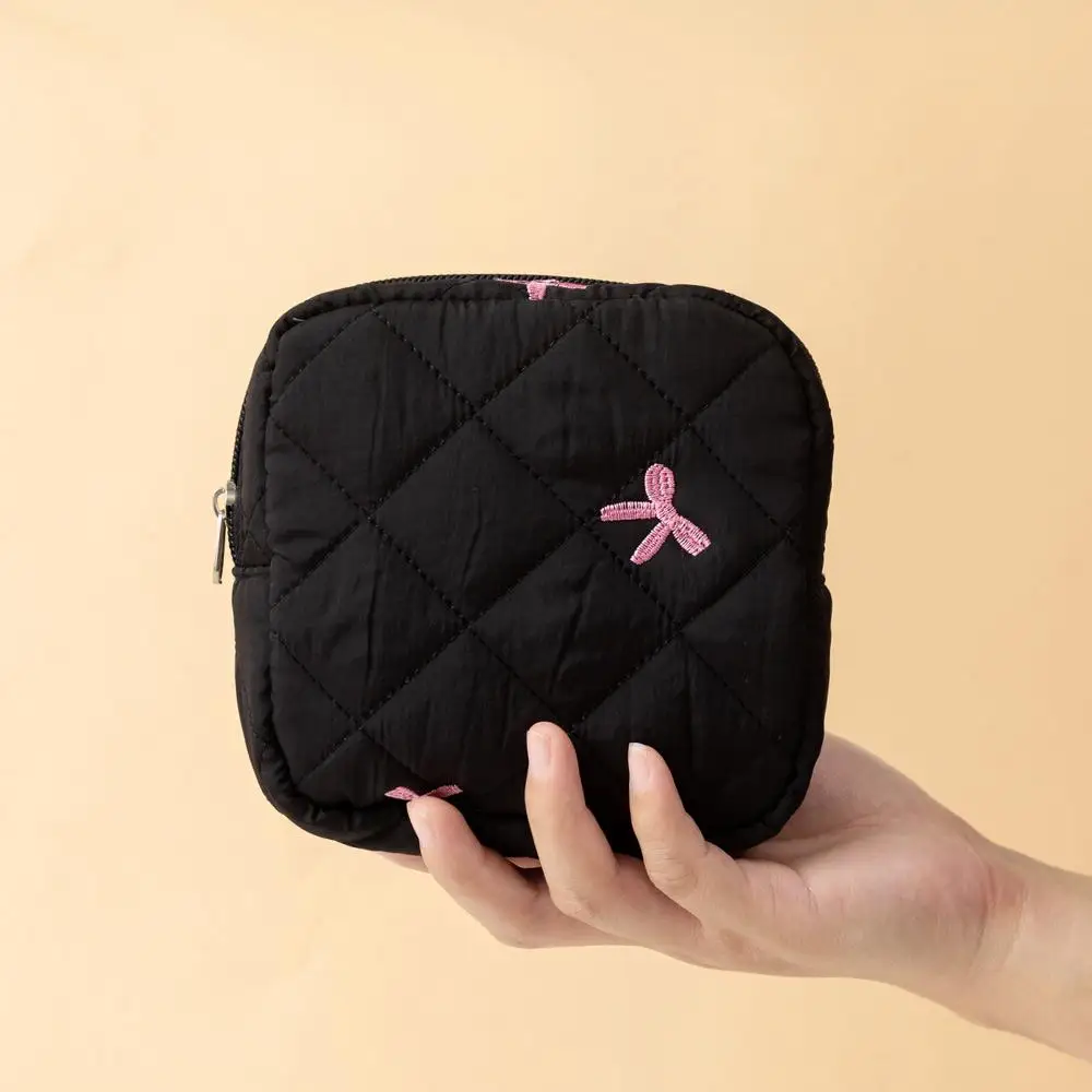 Mini neceser acolchado de algodón para maquillaje, bolso coqueta - imagen 2