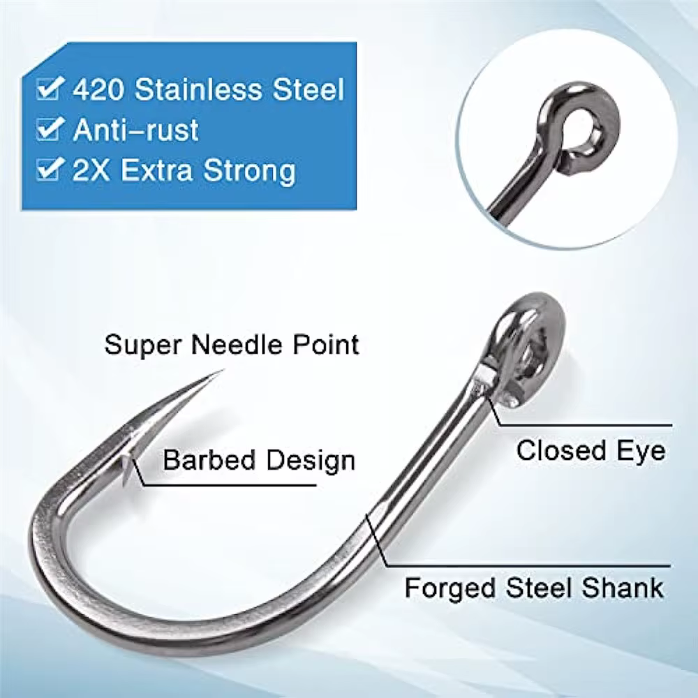 Anzuelos Circle Hook acero inoxidable para gran juego 1/0-12/0 - imagen 5