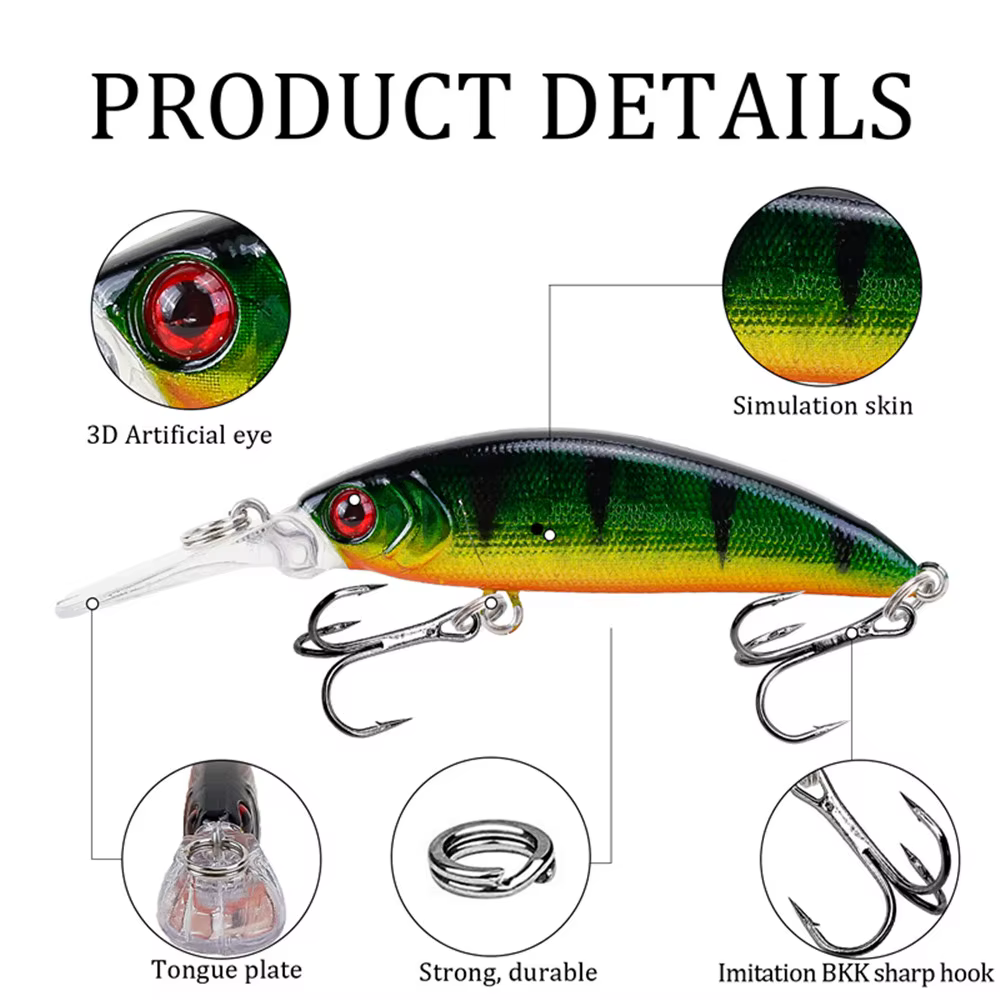 Señuelo jerkbait minnow de lengua larga para lubina - imagen 2