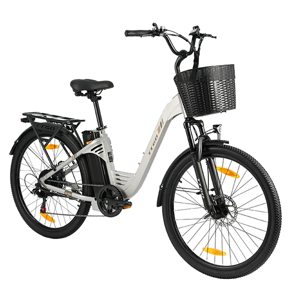 Bicicleta eléctrica TTGO C2 Pro urbana aluminio, frenos disco dobles - imagen 5