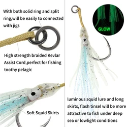 Anzuelo calamar luminoso ELLLV con falda y cordón Kevlar – Jigging lento