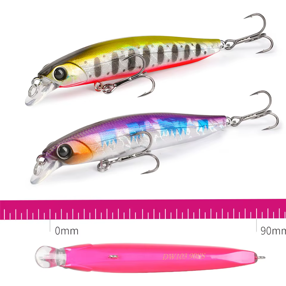 TSURINOYA 90SS Cebo duro Minnow Hundimiento lento aguas poco profundas - imagen 5