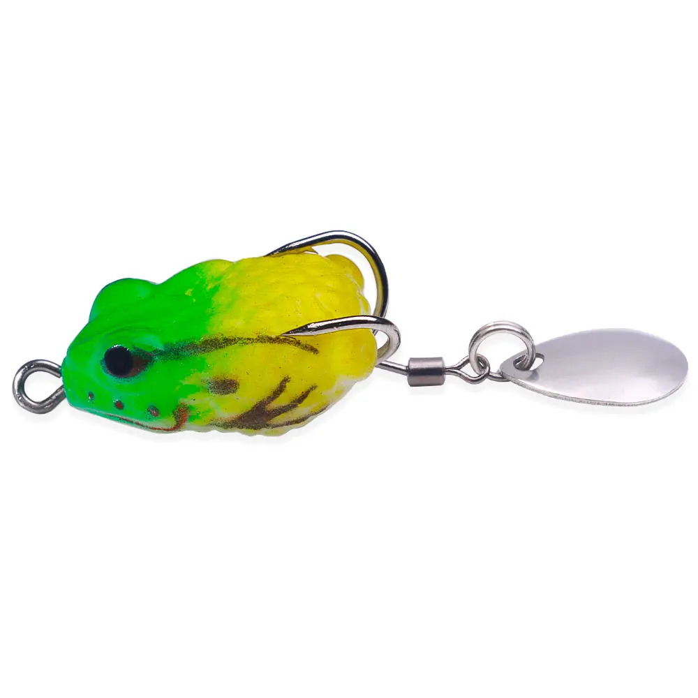 Perereca Señuelo rana de silicona con lentejuelas para lubina y lucio - imagen 5
