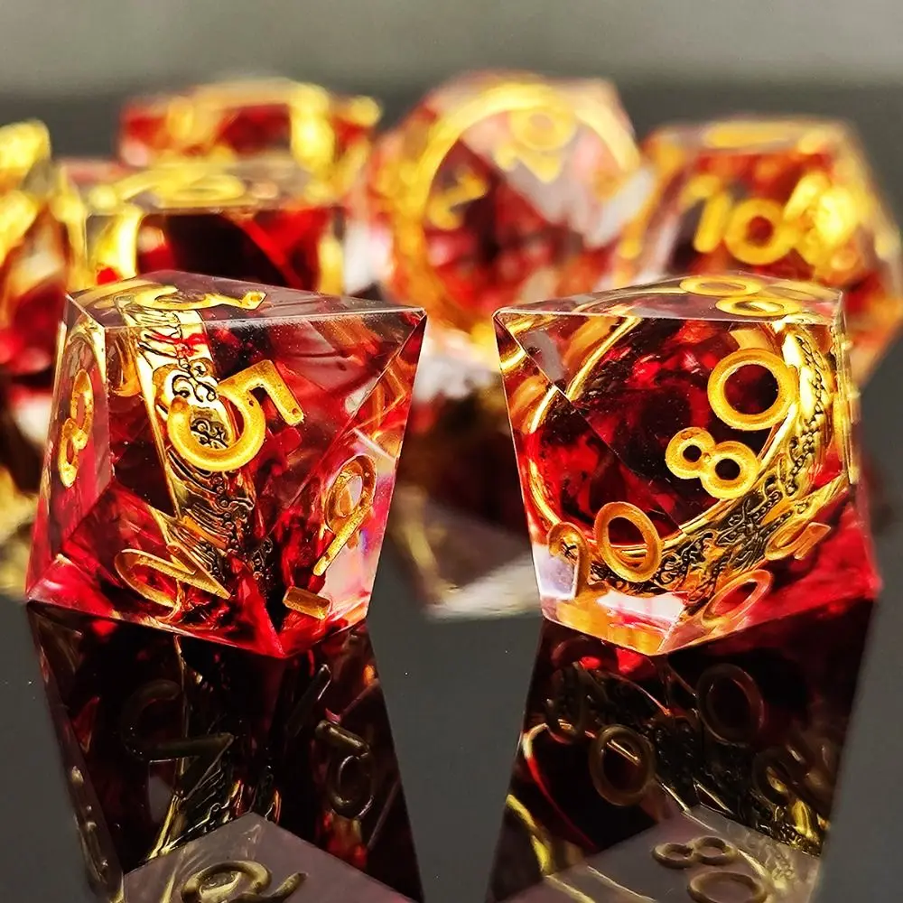 Dados poliédricos de resina fluida para D&D – azul y verde - imagen 4