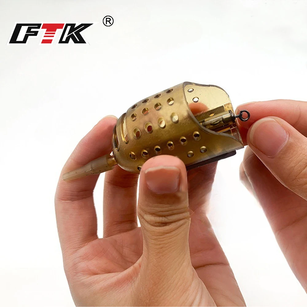 Alimentadora de cebo carpa FTK Gabbia – Con agujeros para pellets