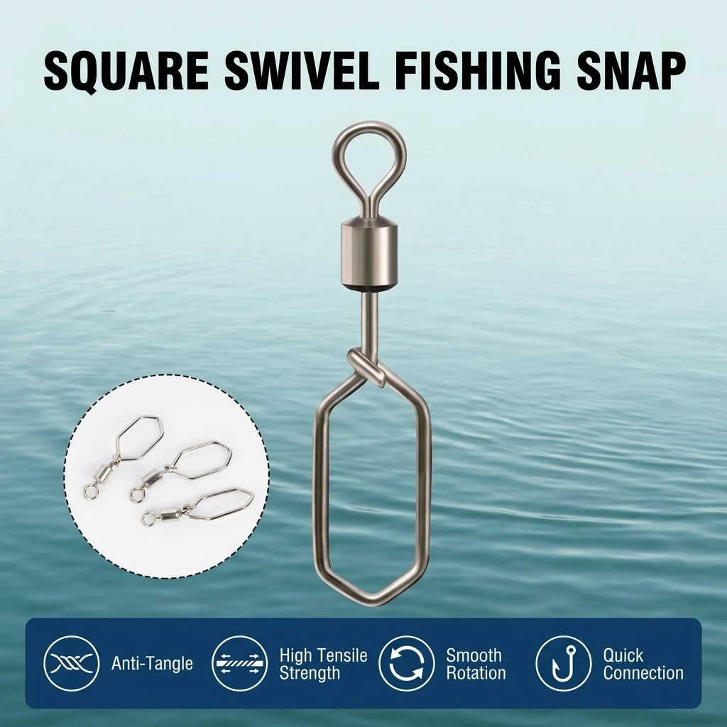 Conector giratorio cuadrado para señuelos de pesca, accesorios - imagen 2
