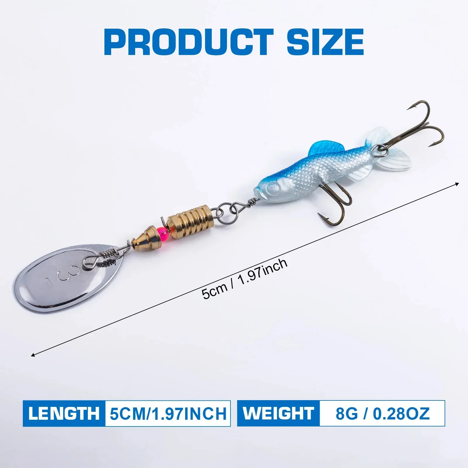 Spinnerbait Goture Premium con anzuelo triple y cebo blando para lúcio - imagen 2