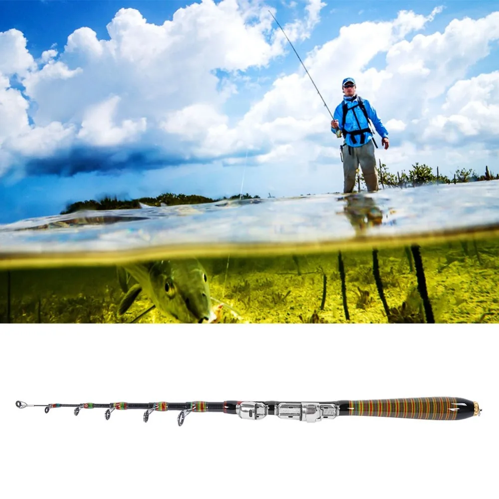 Caña de Pesca Telescópica de Fibra de Carbono Portátil – Agua salada - imagen 4