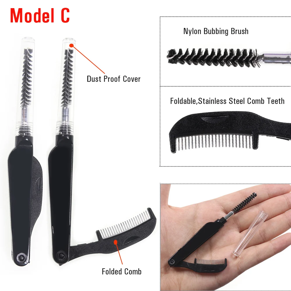 Vtwins Cepillo doble plegable para atar moscas de cobre y acero - imagen 2
