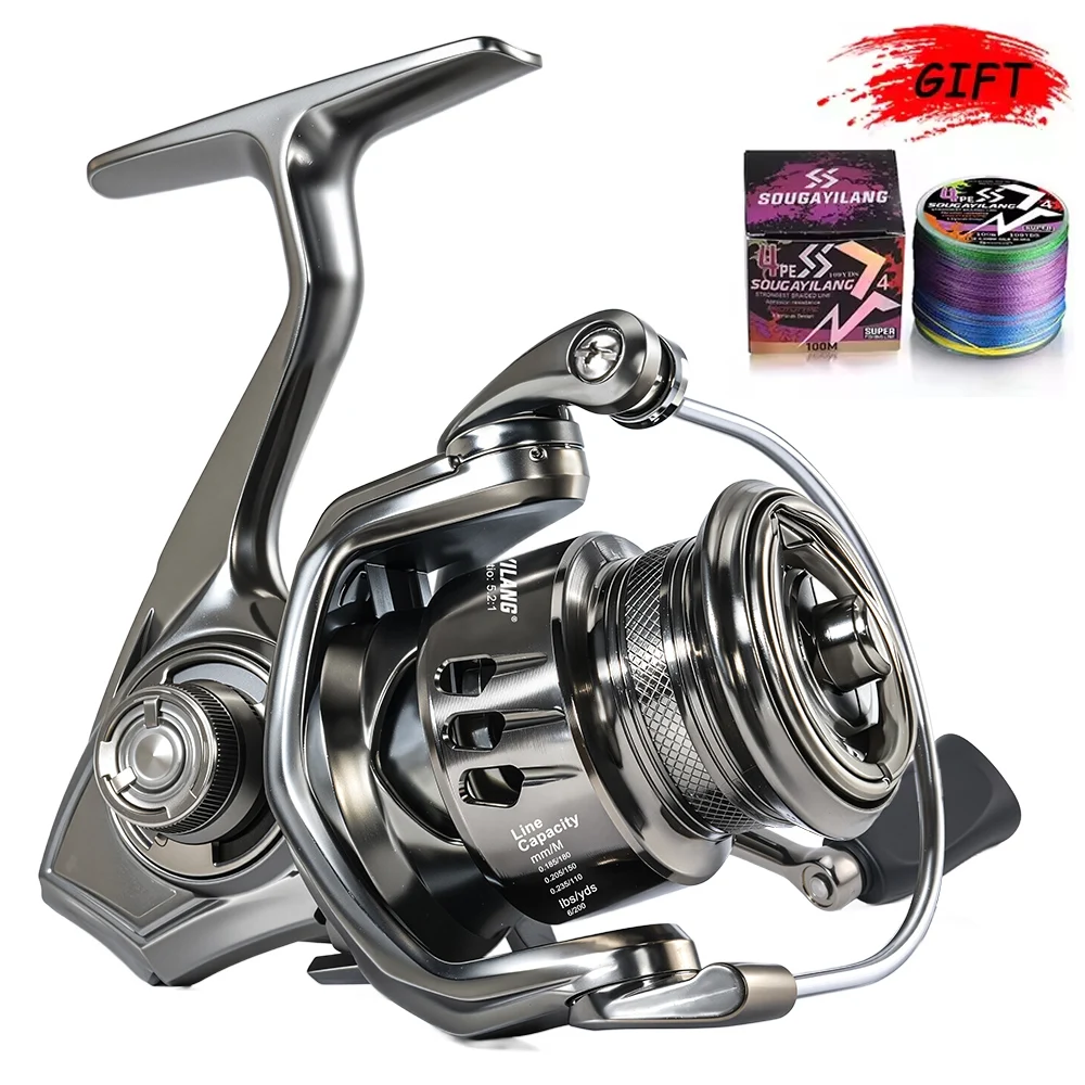 Carrete Jigging Sougayilang Ultraligero – 5,2:1 para agua salada