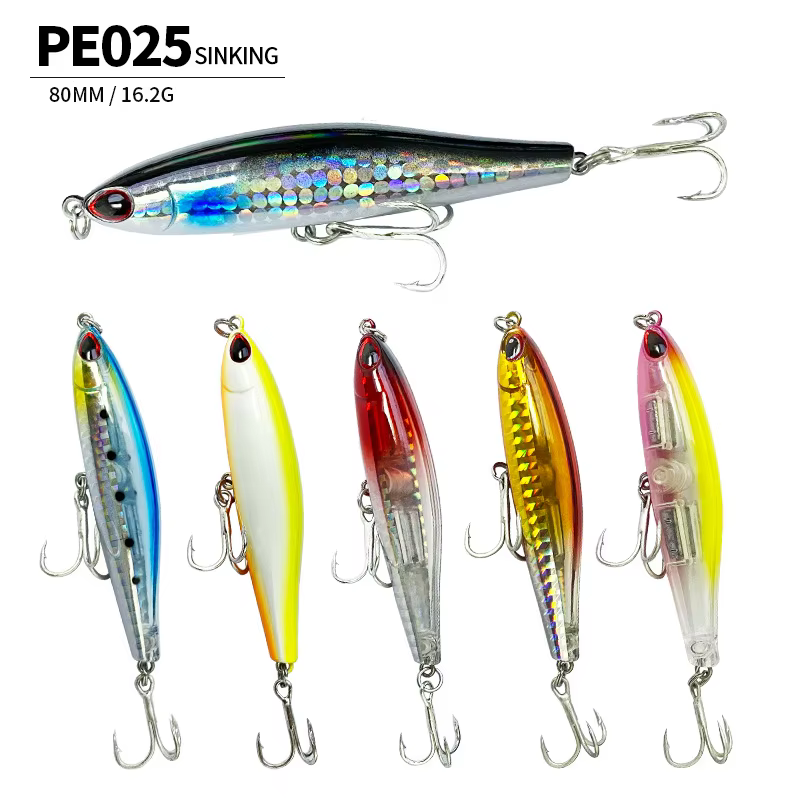 Señuelos Lápiz 8 cm para Trolling en Agua Salada – Hundimiento Lento