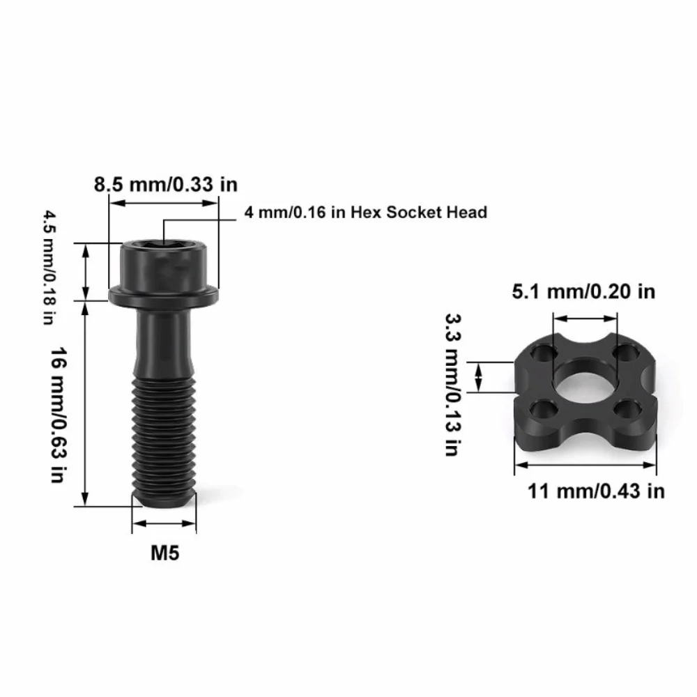 Juego de tornillos M5 para bicicleta de montaje desviador delantero - imagen 5