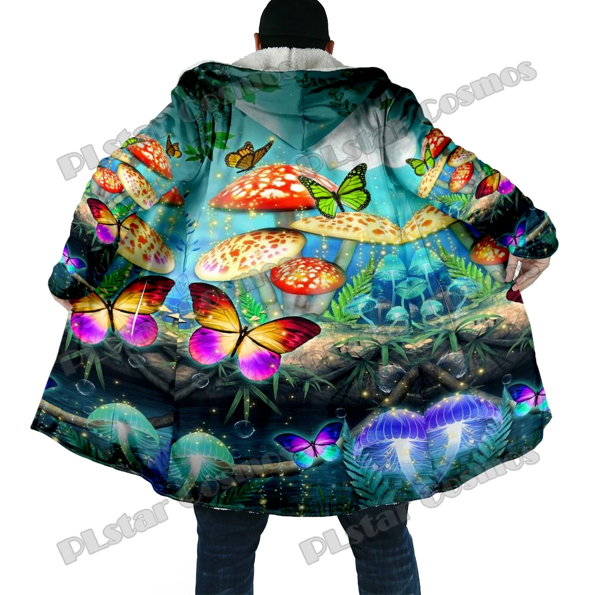 Capa invernal unisex DP58 con estampado 3D de setas y capucha - imagen 3