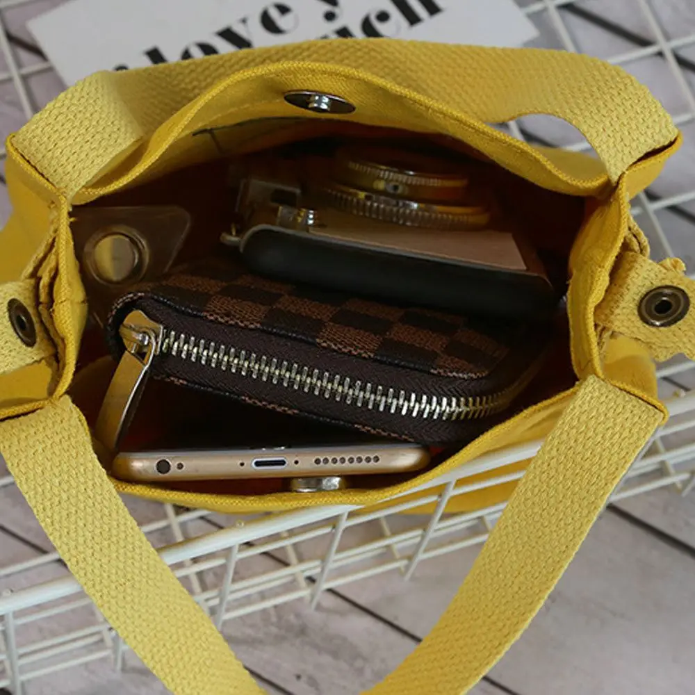 Bolso cruzado de lona con letras y hebilla para mujer – tote - imagen 3