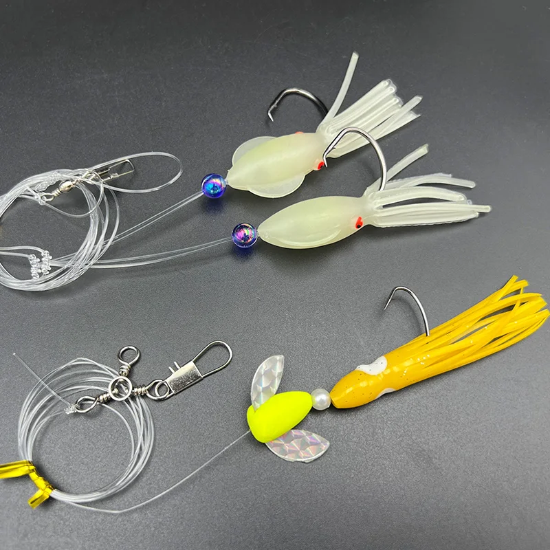 ShareShark kit de líderes con cebo pulpo luminoso para agua salada - imagen 3