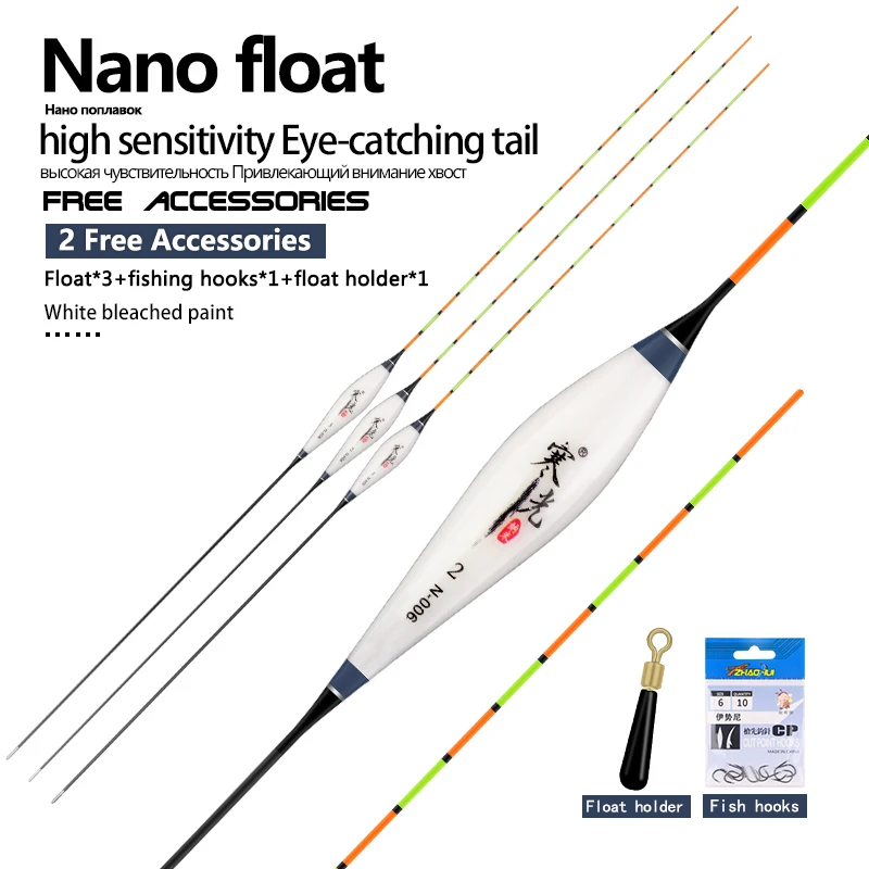 Flotadores Nano para pesca, lote de 3