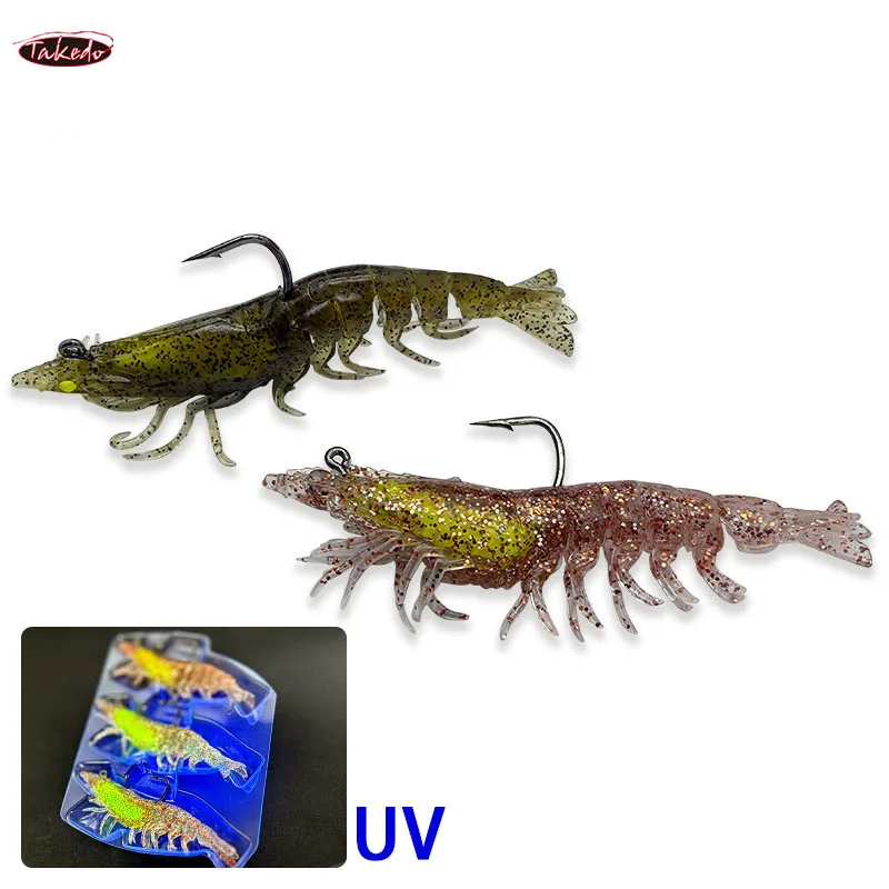 TAKEDO LD05 señuelo camarón lastrado con cuerpo segmentado TPR y UV - imagen 4