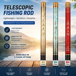 Caña telescópica FISHINGFANS ultraligera de carbono para carpa