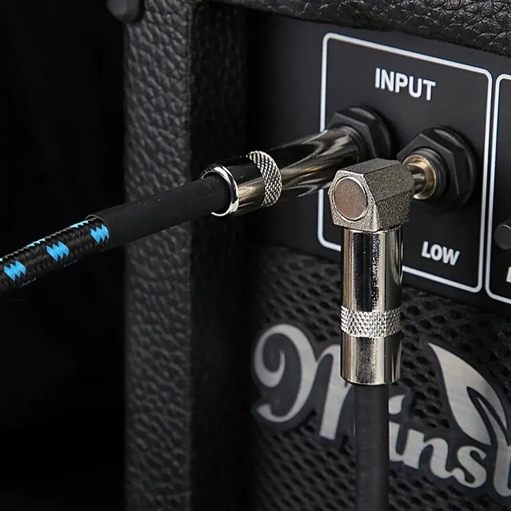 Cable Jack blindado chapado en oro de 90 grados