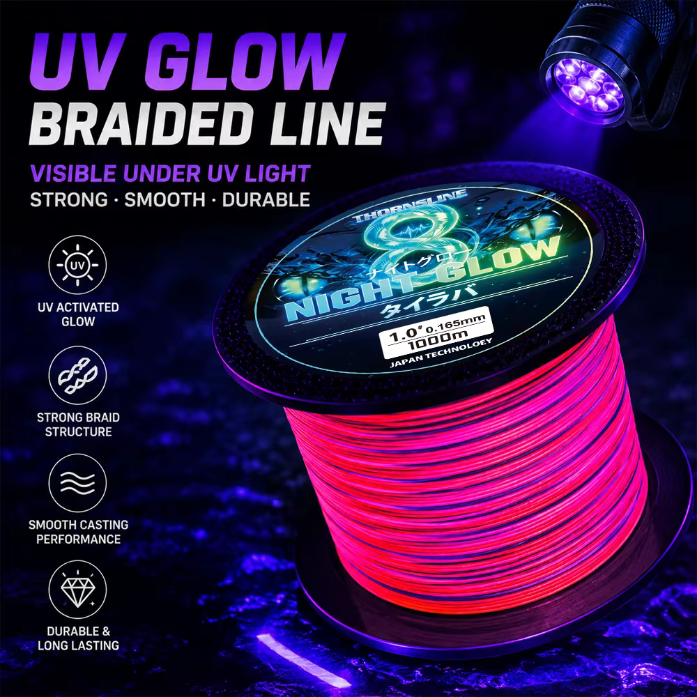 Thornsline 8X UV Glow – Línea trenzada PE antidesgaste - imagen 2