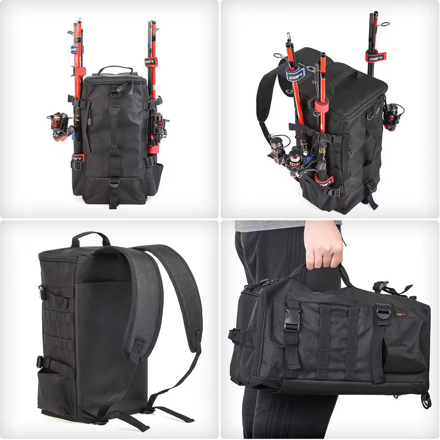 Mochila de pesca Bombonera impermeable Oxford – Portacañas y almacenaje