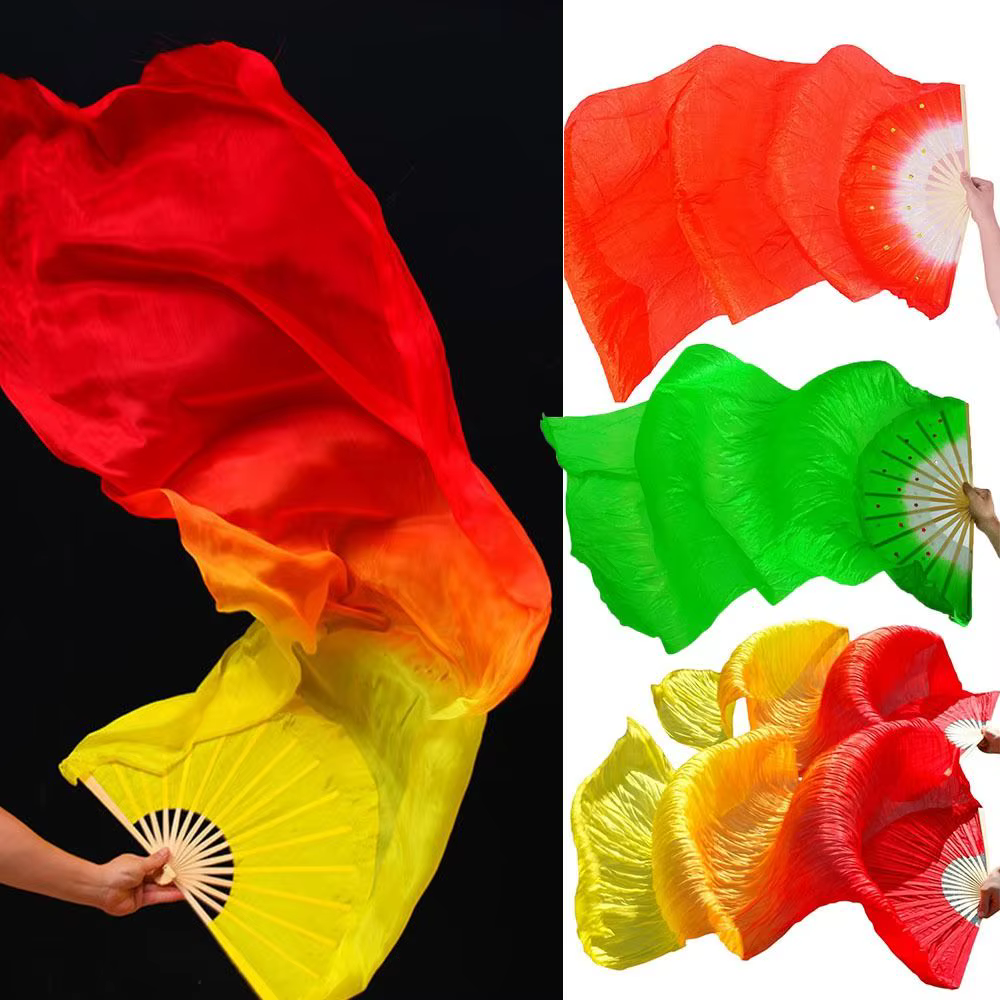 Abanico de danza del vientre multicolor degradado 50 cm - imagen 5
