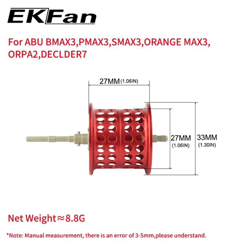 EKfan carrete baitcasting para Abu BMAX3, bobina poco profunda - imagen 2