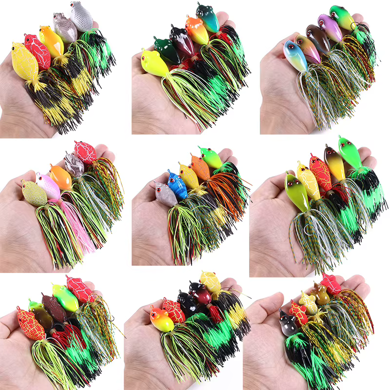 Señuelos rana con borlas – Silicona para lucio y lubina superficie - imagen 2
